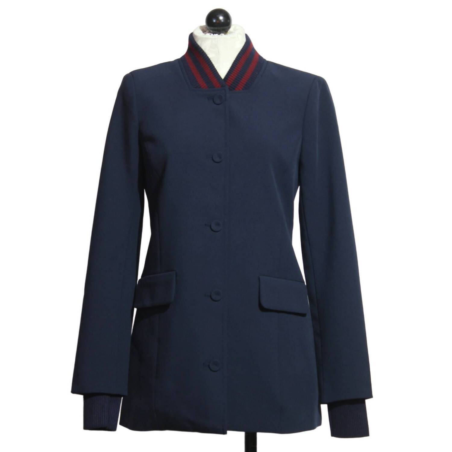 New Favorite Daughter Women's Long Sleeve Varsity Blazer In Navy/Vino